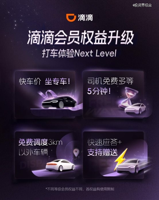 滴滴会员新增免费等待、免费远程调度权益，打车体验新升级